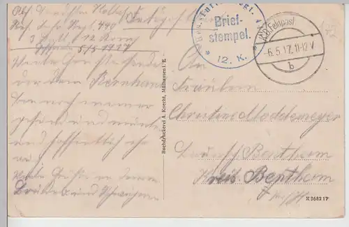 (105402) AK Mülhausen, Mulhouse, Totalansicht 1917, Feldpost