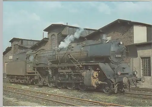 (70287) AK Güterzug-Dampflok 41 001 der DB im Bw Köln-Eifeltor 1966