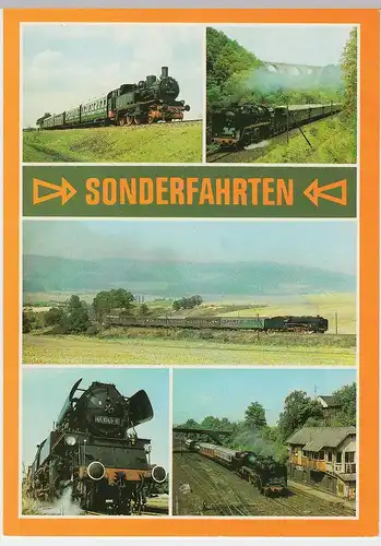 (46754) AK Eisenbahn DDR Sonderfahrten, Museumsloks, 1986