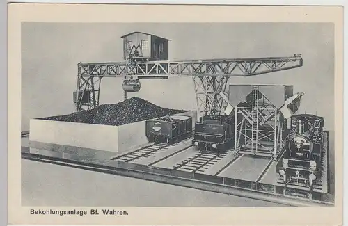 (113614) AK Bekohlungsanlage Bahnhof Wahren, Dampflok, vor 1945