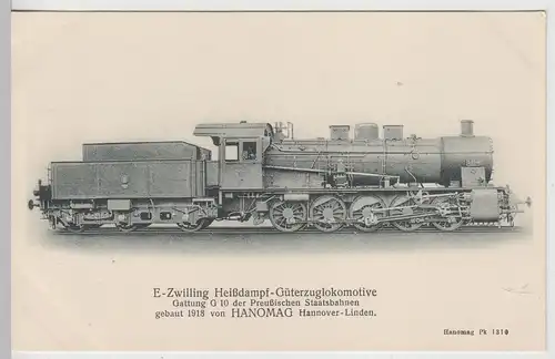 (113613) AK E Zwilling Heißdampf Güterzuglokomotive G10, Hanomag, vor 1945