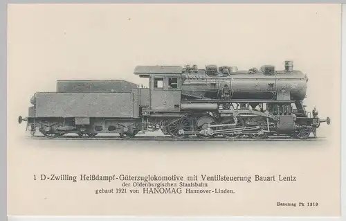 (113612) AK 1 D Zwilling Heißdampf Güterzuglokomotive, Hanomag, vor 1945