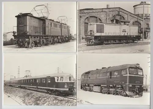 (110799) 9 Fotokarten in Hülle - Elektro- u. Diesel-Triebfahrzeuge, DDR 1974