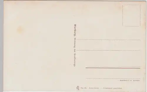 (96825) AK Eisenach, Wartburg, Wohnung Großherzog, vor 1945