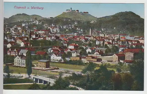 (88536) AK Eisenach, Totale mit Wartburg 1910er