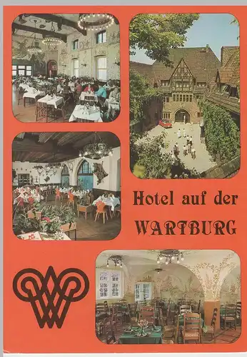 (83322) AK Eisenach, Mehrbild, Hotel auf der Wartburg 1987