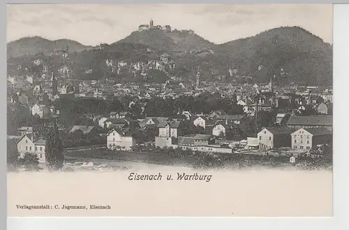 (76268) AK Eisenach, Panorama mit Wartburg, bis um 1905