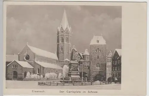 (73766) AK Eisenach, Karlsplatz, Nikolaikirche, Lutherdenkmal, Nikolaitor