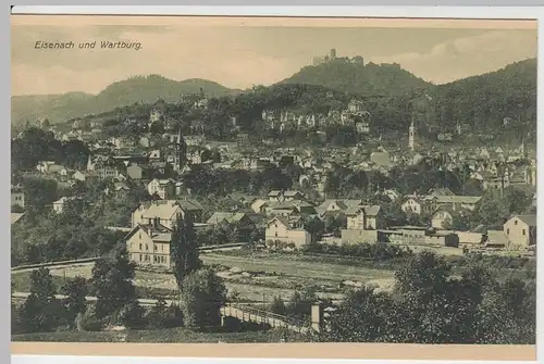 (49752) AK Eisenach, Totale mit Wartburg, aus Leporello vor 1945