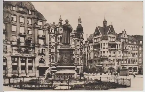 (15167) Foto AK Eisenach, Th., Karlsplatz, Lutherdenkmal 1930