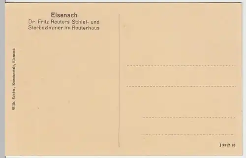 (14848) AK Eisenach, Th., Reuterhaus, Sterbezimmer, vor 1945