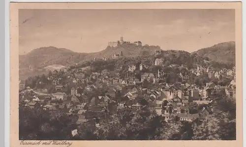 (114136) AK Eisenach, Panorama, Wartburg 1922