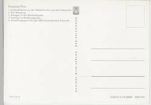 (102278) AK Eisenach, Mehrbildkarte 1975