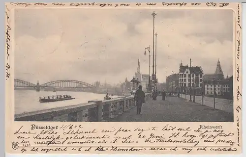 (95161) AK Düsseldorf, Rheinwerft 1902