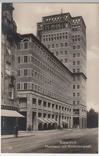 (85210) Foto AK Düsseldorf, Marxhaus und Hindenburgwall, 1920er