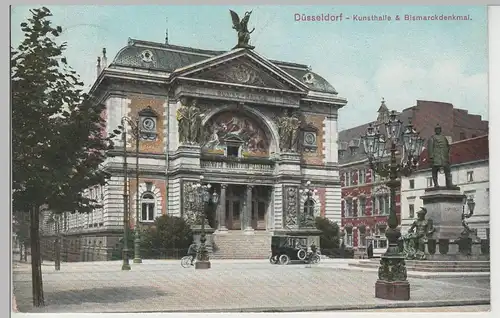 (78541) AK Düsseldorf, Kunsthalle, Bismarckdenkmal 1911