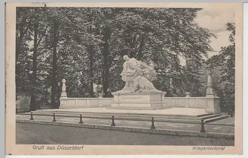 (78538) AK Gruß aus Düsseldorf, Kriegerdenkmal 1911