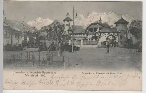 (76702) AK Düsseldorf, Gewerbe- u. Industrie-Ausstellung 1902, Tiroler Dorf