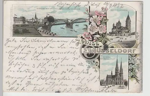 (76701) AK Gruss aus Düsseldorf, Mehrbild Litho 1897