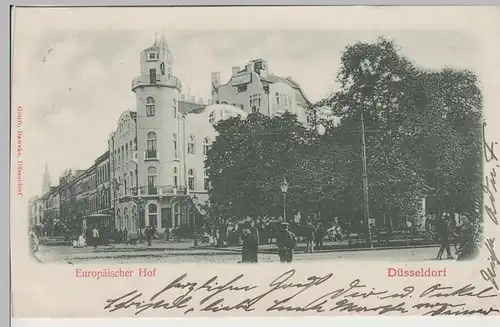 (76700) AK Düsseldorf, Europäischer Hof, 1901
