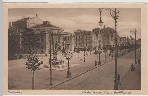 (66304) AK Düsseldorf, Hindenburgwall m. Stadttheater vor 1945