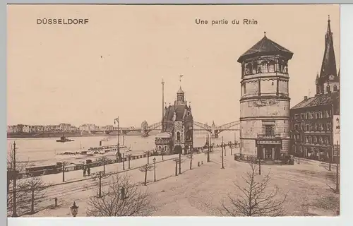 (66303) AK Düsseldorf, Rheinpartie, französische Karte vor 1945