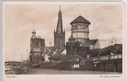 (57747) Foto AK Düsseldorf, St. Lambertus, Schlossturm, vor 1945