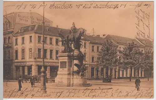 (54905) AK Düsseldorf, Kaiser-Wilhelm-Denkmal, 1906