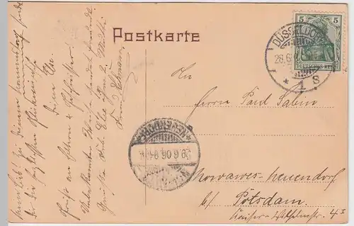 (54905) AK Düsseldorf, Kaiser-Wilhelm-Denkmal, 1906