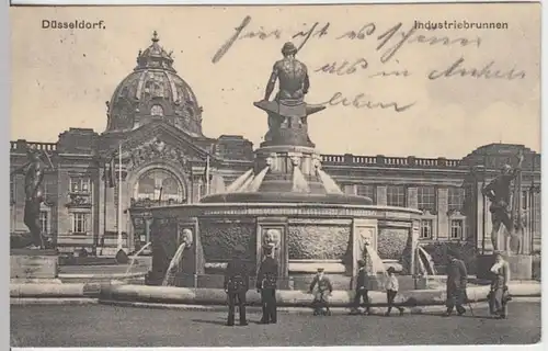 (13128) AK Düsseldorf, Industriebrunnen 1914