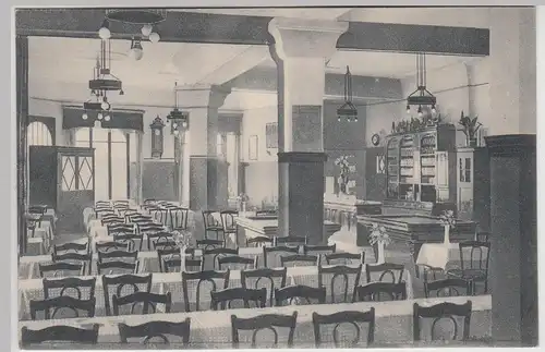 (114410) AK Düsseldorf Rath, Restaurant >Zur Centrale< Inneres 1910/20er