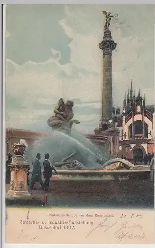 (113068) AK Düsseldorf, Industrieausstellung 1902, Centauren-Gruppe