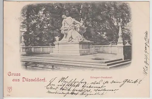 (113042) AK Gruss aus Düsseldorf, Krieger-Denkmal 1897
