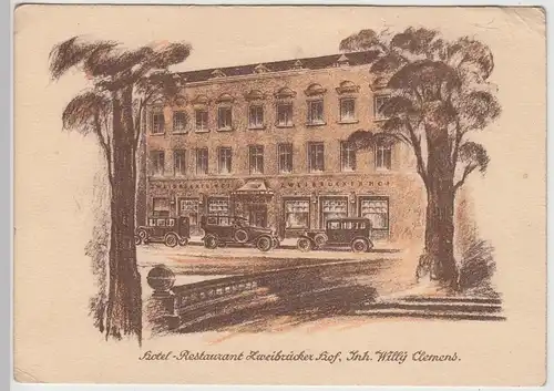 (111962) Künstler AK Düsseldorf, Hotel Zweibrücker Hof 1940er