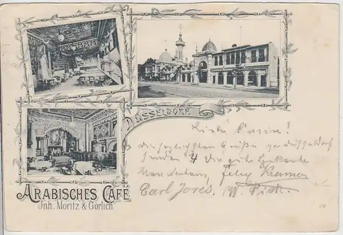 (111940) AK Düsseldorf, Arabisches Café Moritz & Görlich 1897