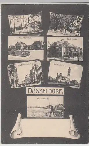 (111400) AK Düsseldorf, Mehrbildkarte 1906