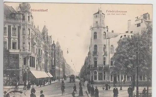 (110927) AK Düsseldorf, Friedrichstraße m. Straßenbahn 1905