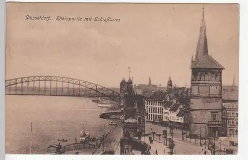 (109589) AK Düsseldorf, Rheinpartie, Schlossturm 1922