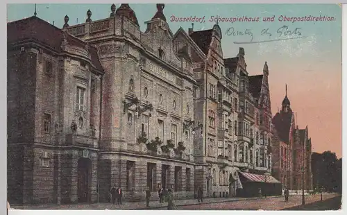(108811) AK Düsseldorf, Schauspielhaus, Oberpostdirektion 1922