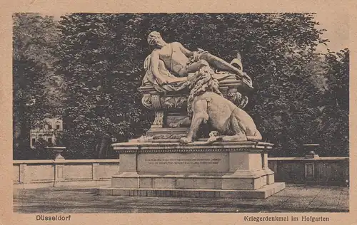 (107797) AK Düsseldorf, Kriegerdenkmal, Hofgarten, vor 1945