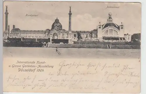 (105709) AK Düsseldorf, Gartenbau-Ausstellung 1904, Kunstpalast u. Palmenhaus