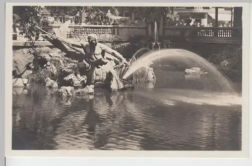 (104152) Foto AK Düsseldorf, Triton mit Delphin im Stadtgraben, vor 1945