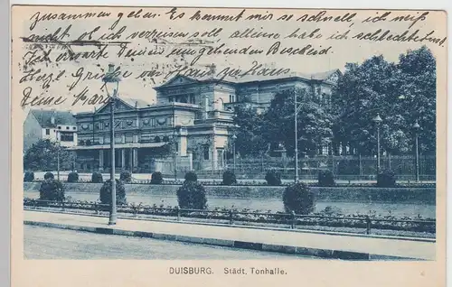 (90154) AK Duisburg, Städt. Tonhalle 1920