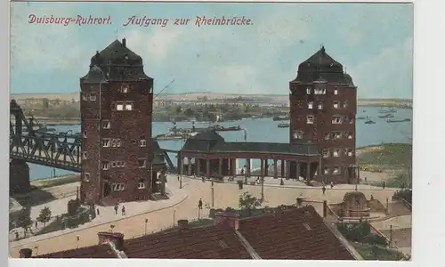 (74515) AK Duisburg Ruhrort, Aufgang zur Rheinbrücke, 1923