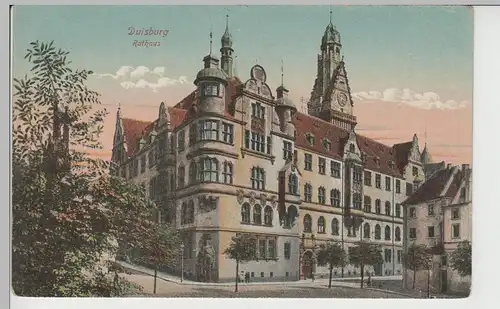 (74513) AK Duisburg, Rathaus, 1922