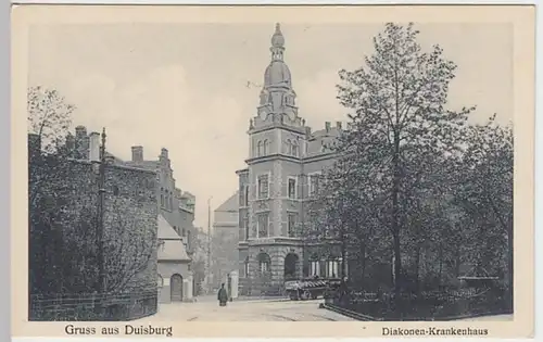 (24614) AK Gruß aus Duisburg, Diakonen Krankenhaus, vor 1945