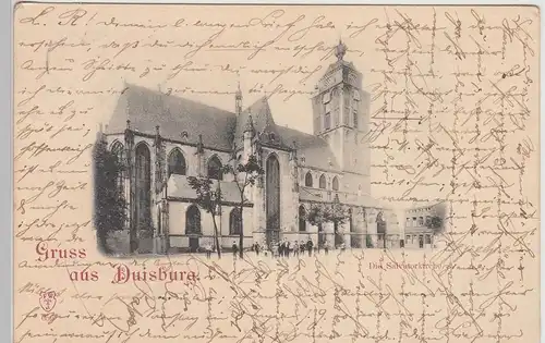 (115535) AK Gruss aus Duisburg, Salvatorkirche 1897