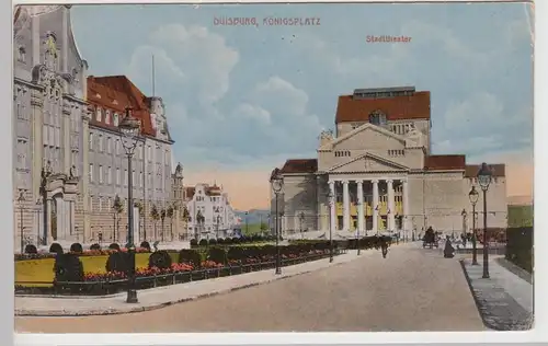 (112558) AK Duisburg, Königsplatz, Stadttheater, Feldpost 1918