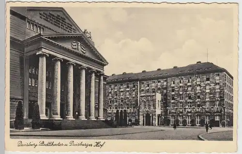 (107276) AK Duisburg, Stadttheater u. Duisburger Hof, 1934