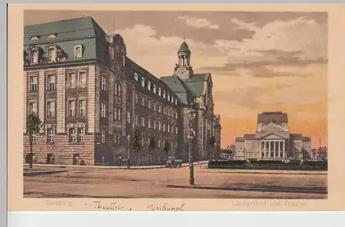 (101278) AK Duisburg, Landgericht, Theater, aus Leporello, vor 1945